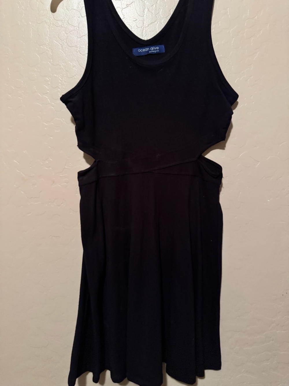 Ocean Drive Black Cutout Tank Dress with Side Slits